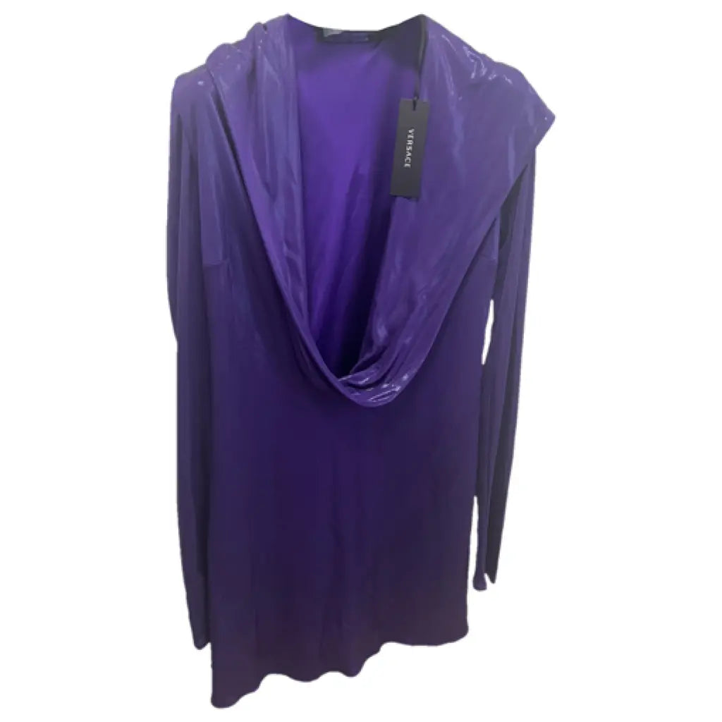 Versace Purple Runway Short Dress w/ built in Bodysuit Size: 48