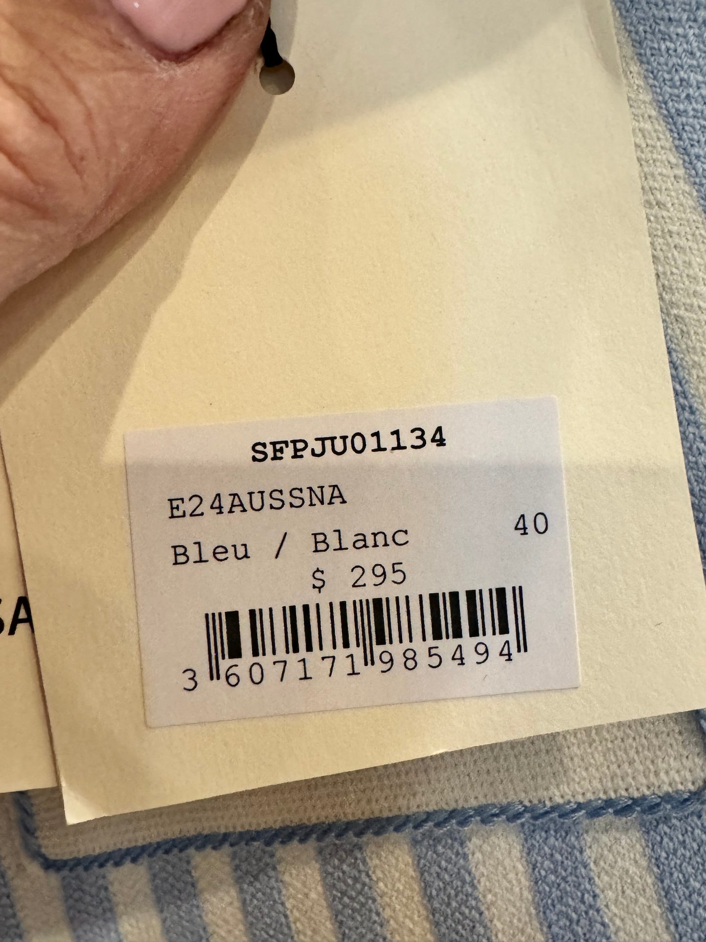 SANDRO Aussna Mini Skirt Blue/White (New) Size: 40/US 8