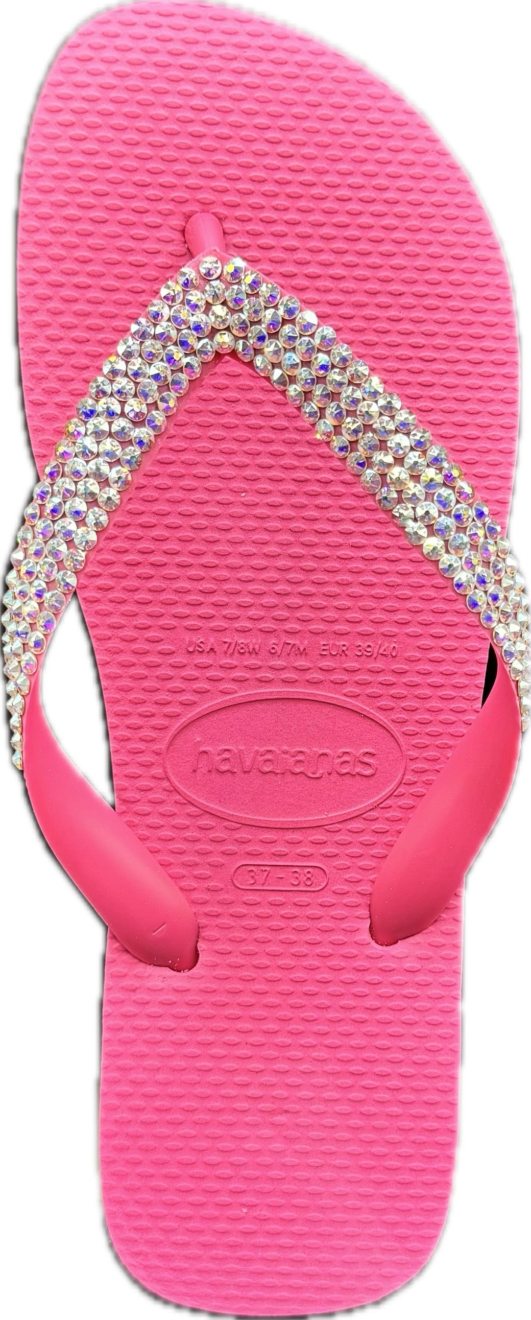 Top Pink Flip Flops | Crystal AB Crystals