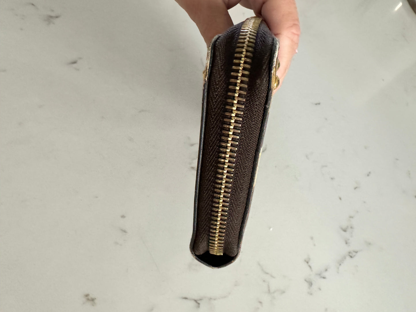 LOUIS VUITTON Time Trunk Damier Ebene Zippy Wallet Gold Hardware...SUPER RARE! (Pre-Loved)