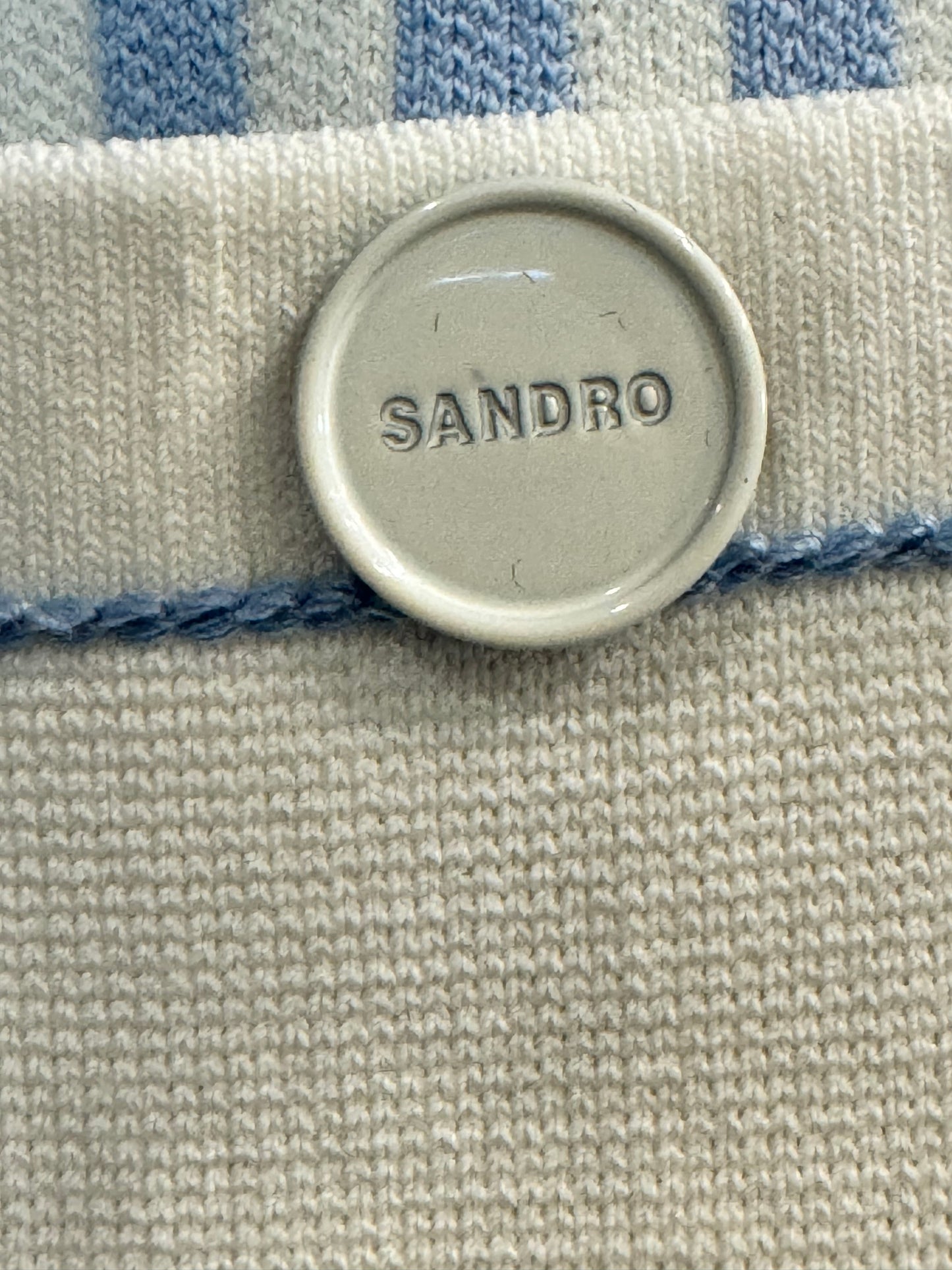 SANDRO Aussna Mini Skirt Blue/White (New) Size: 40/US 8