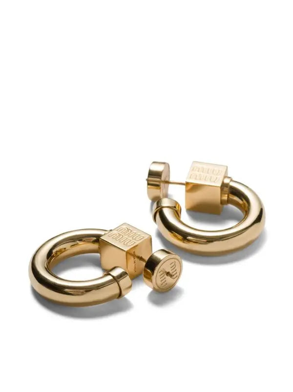 MIU MIU Gold-tone metal polished finish hoops
