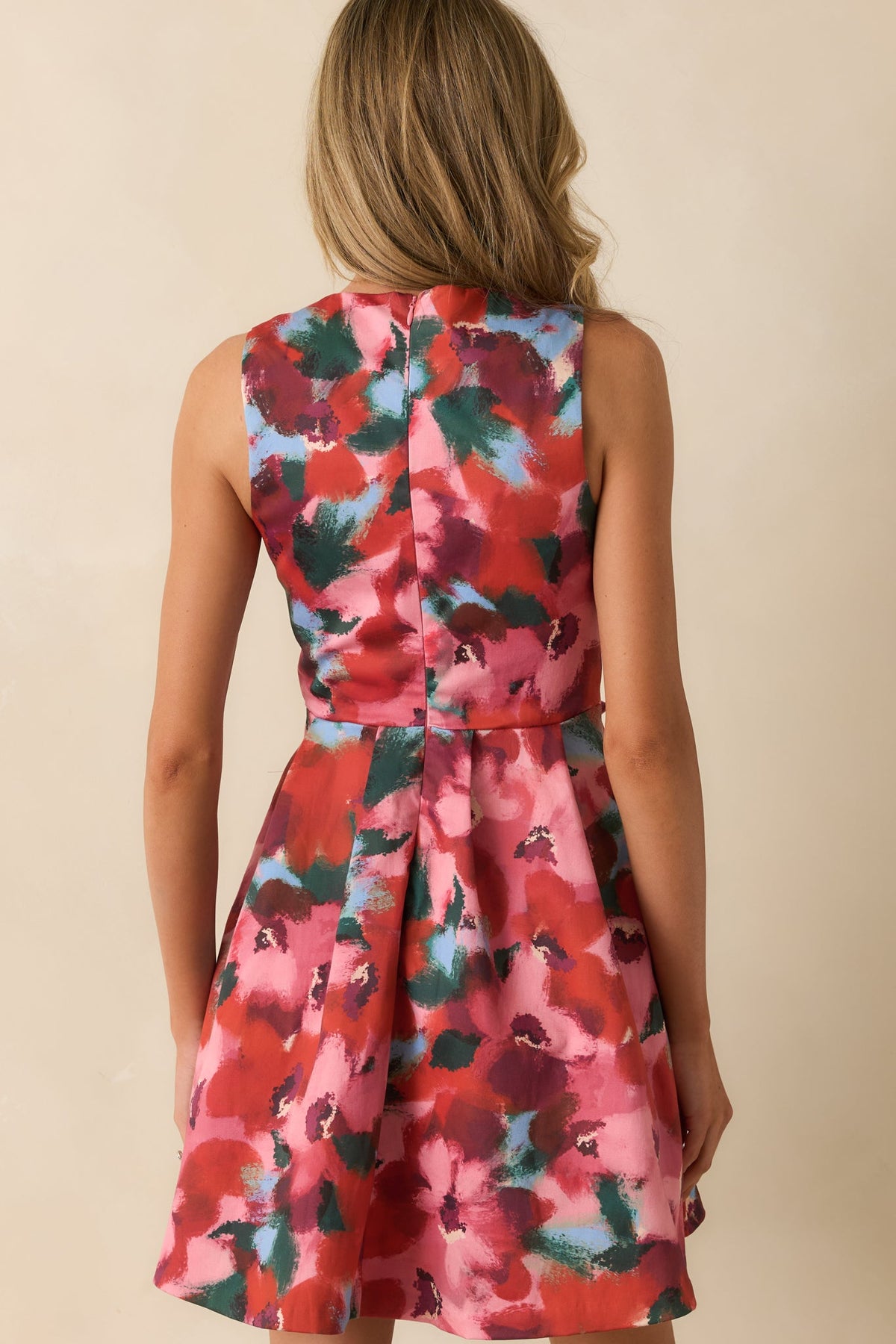 Prosperina Abstract Floral Velvet Bow Mini Dress – Size Large NWT