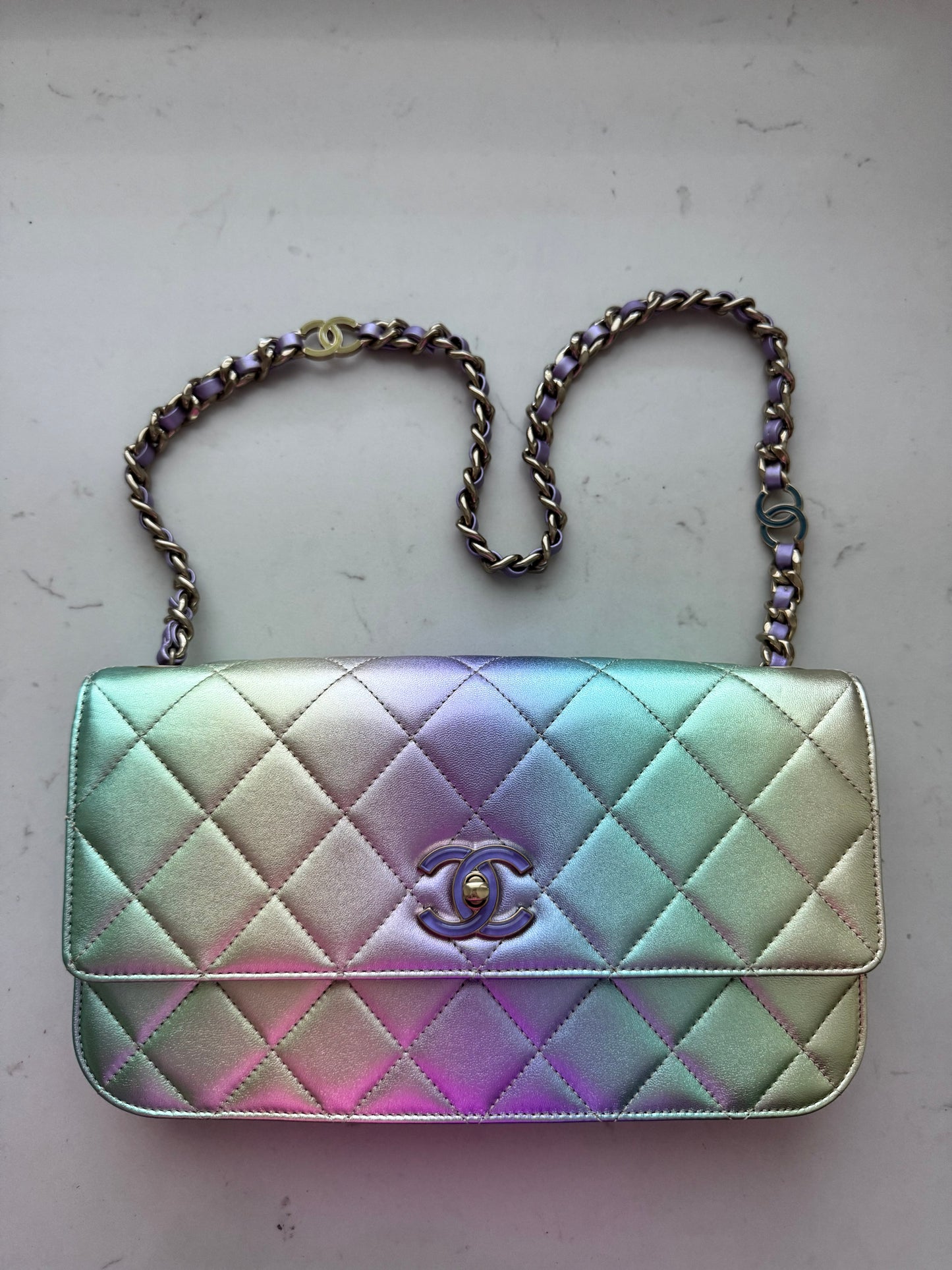 CHANEL 2024 Large CC Flap Bag (Rainbow)