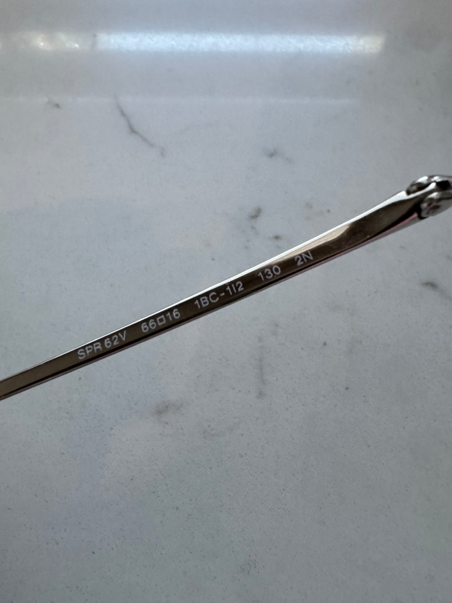 PRADA SPR 62v Silver Cateye Sunglasses (New)