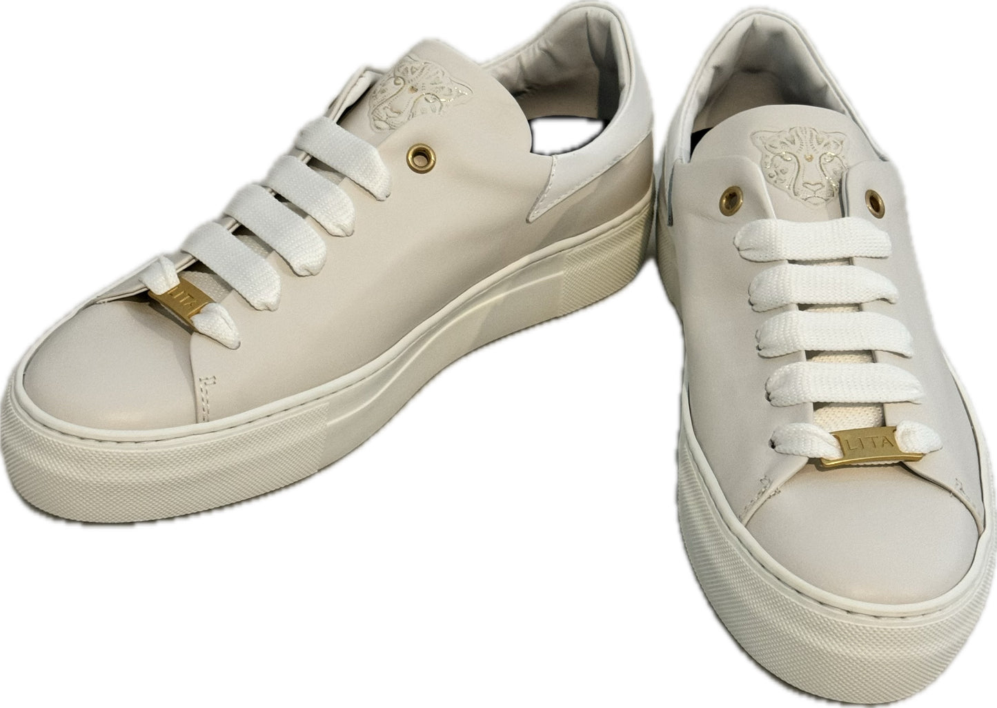 LITA Women's ICON Low Top Leather White/ Cream Sneaker (New) Size: 37/US 7