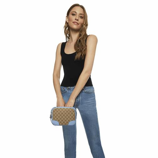 GUCCI Blue Original GG Canvas Bree Crossbody (Like New)