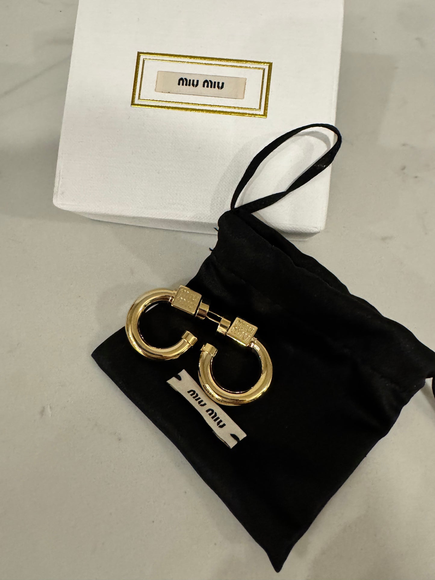 MIU MIU Gold-tone metal polished finish hoops