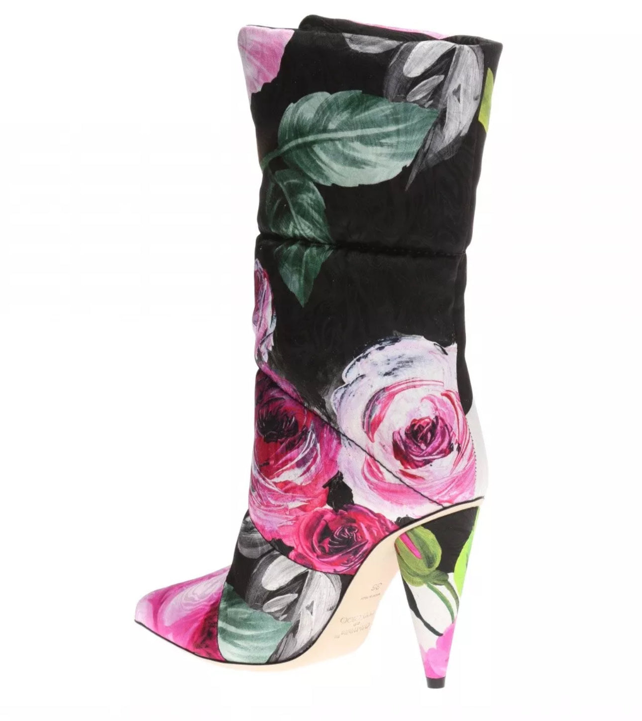 JIMMY CHOO X Off-White Sara 100 floral brocade padded boots Size: 37.5 (New)