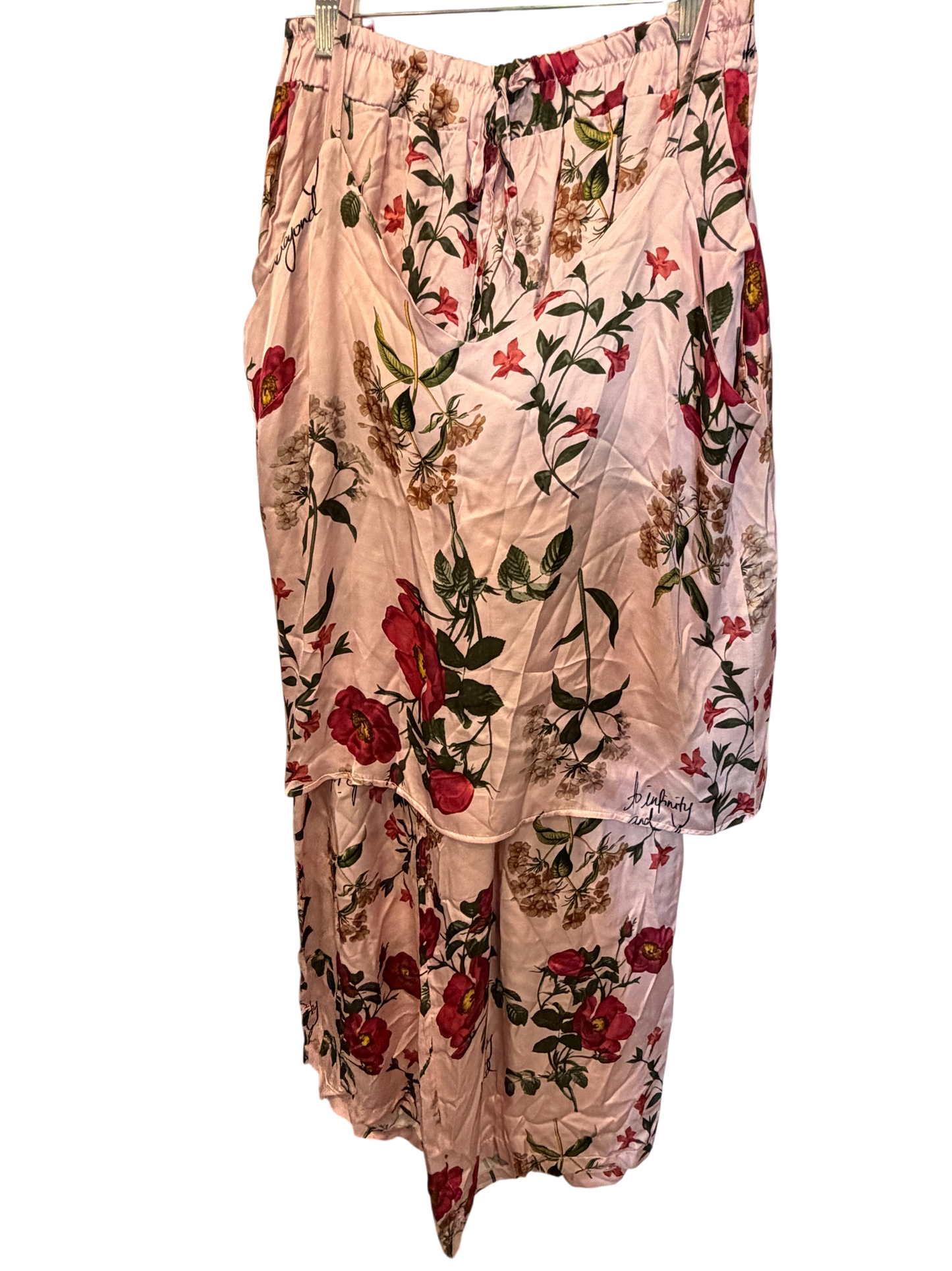 Lola Pink Floral Tank & Pants Viscose | Silk Set
