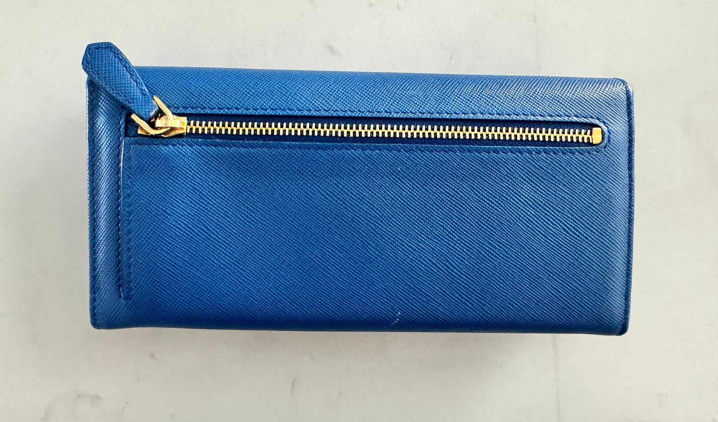 PRADA Blue Saffiano Bow Wallet (New Full Set)