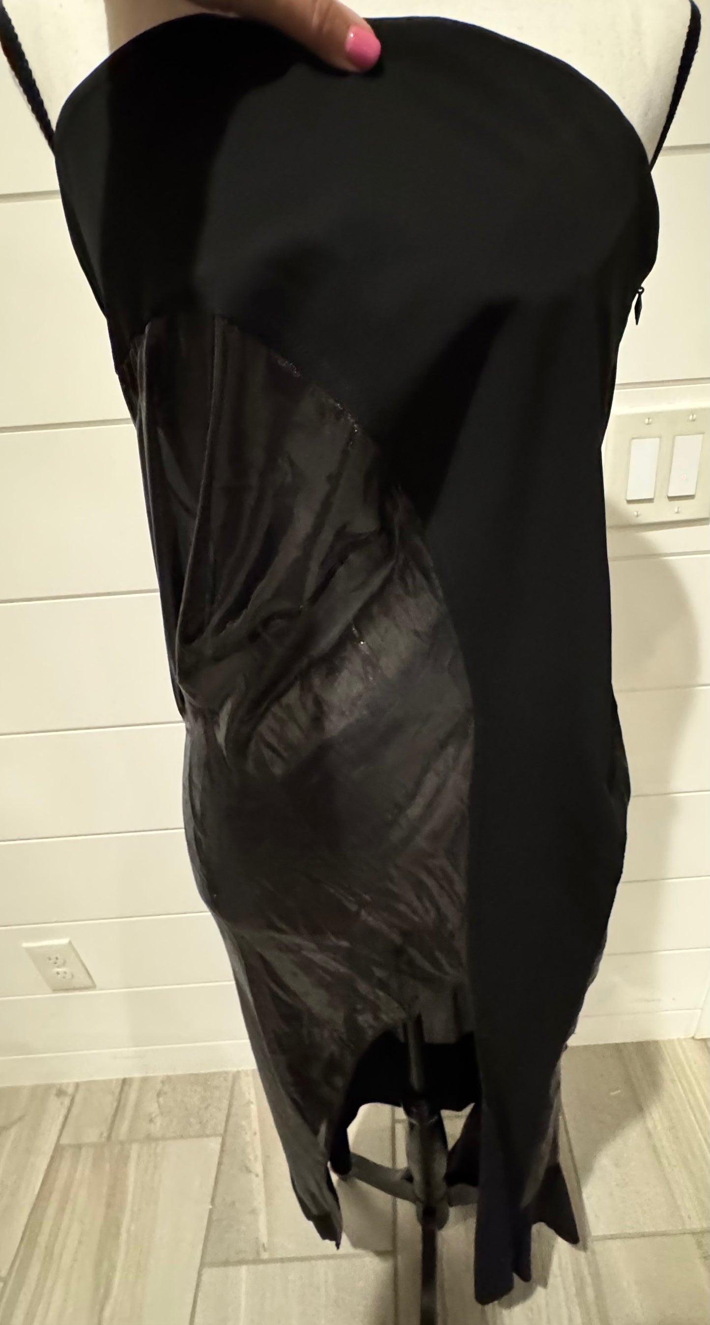 MUGLER Lacquered Asymmetric Strapless Silk NWT Blend Gown Size: 44 NWT