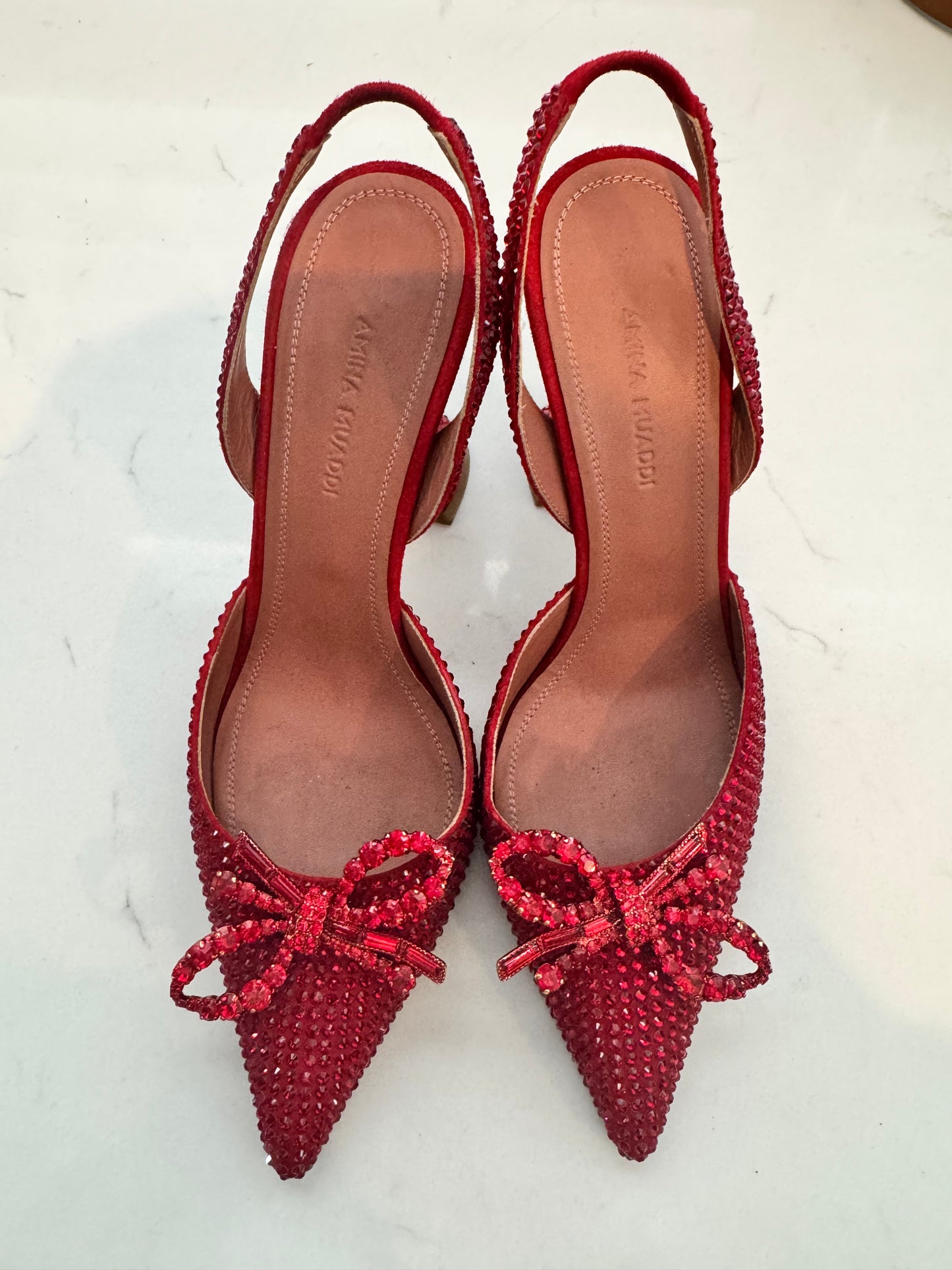 Amina Muaddi Slingback Glass Pumps Size: 37 (Pre-Loved)