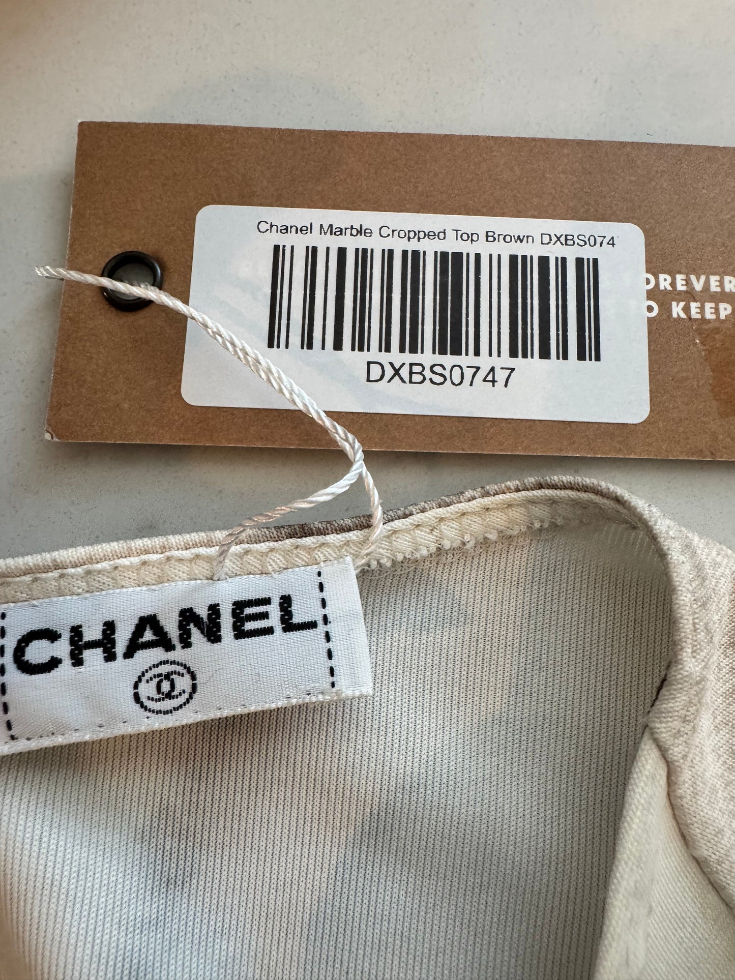 CHANEL Cream & Tan Shirt Sleeve