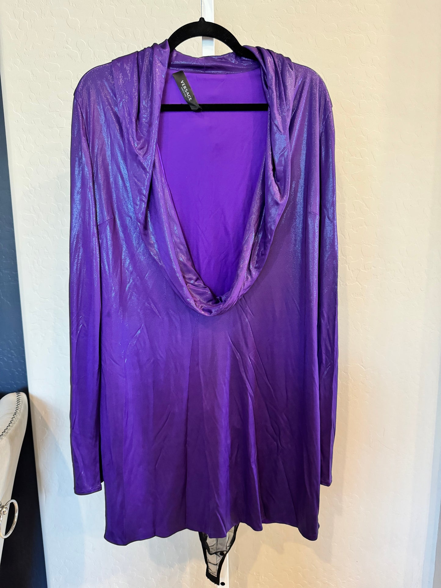 Versace Purple Runway Short Dress w/ built in Bodysuit Size: 48