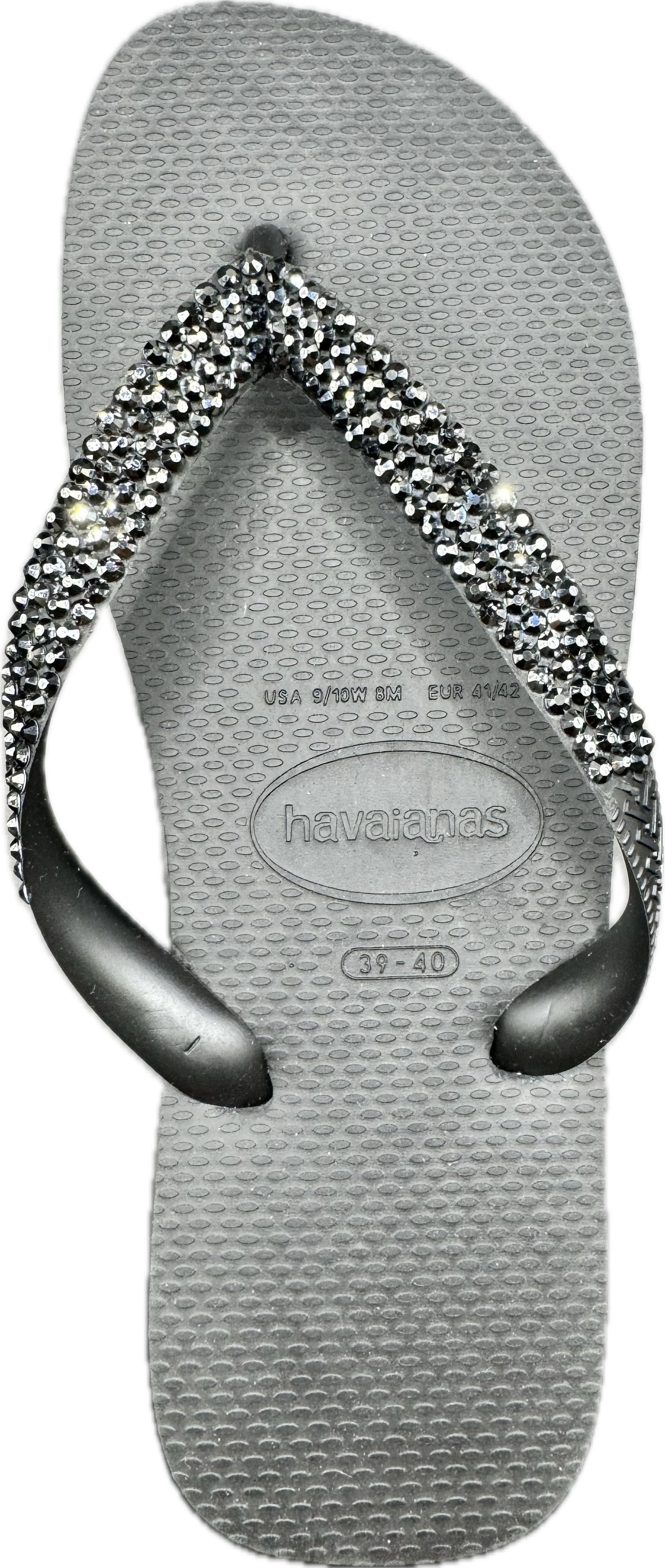 Top Black Flip Flops | Jet Hematite Crystals