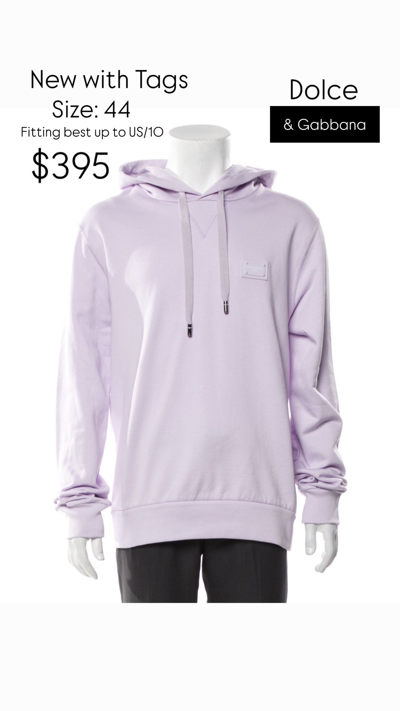 Dolce & Gabbana - Lavender Sweatshirt Size: 44 (New)