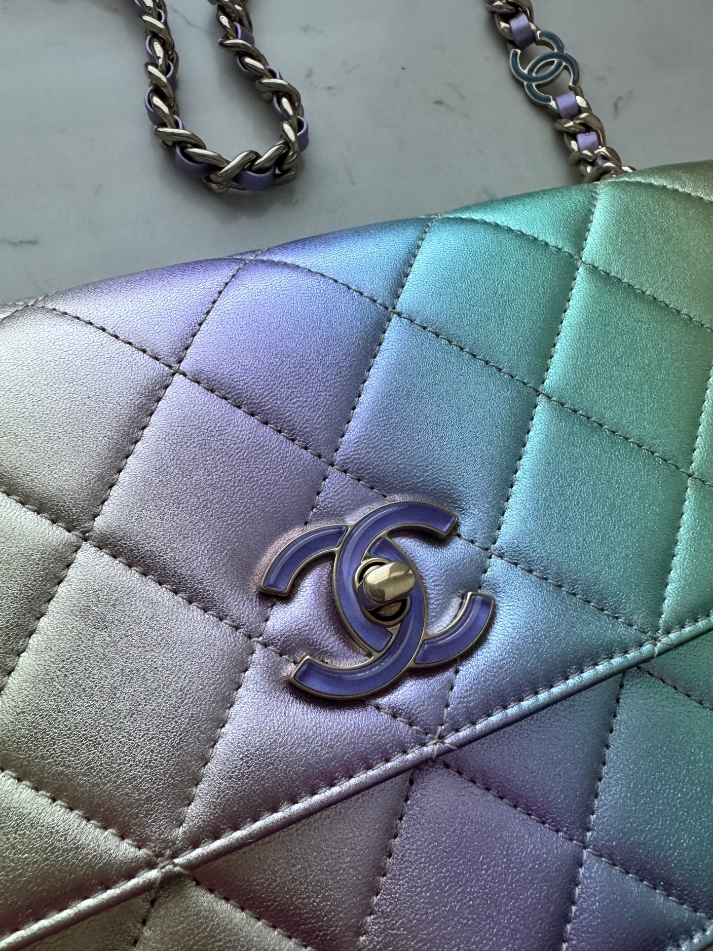 CHANEL 2024 Large CC Flap Bag (Rainbow)