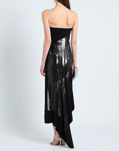 MUGLER Lacquered Asymmetric Strapless Silk NWT Blend Gown Size: 44 NWT