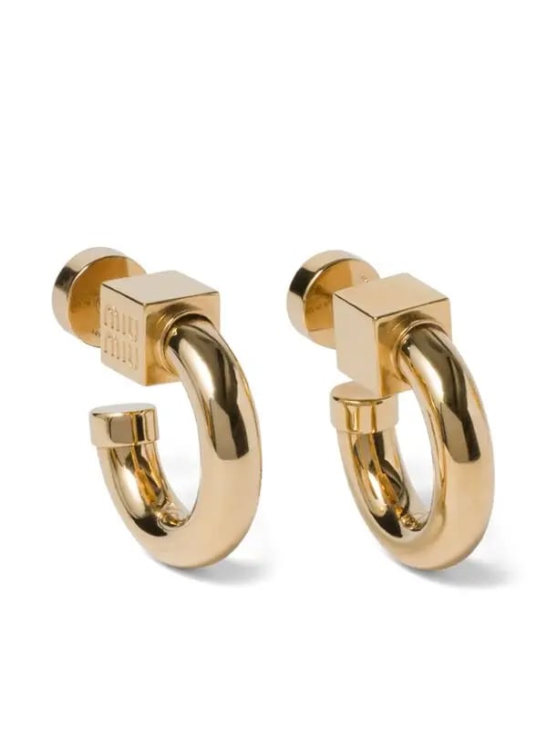 MIU MIU Gold-tone metal polished finish hoops