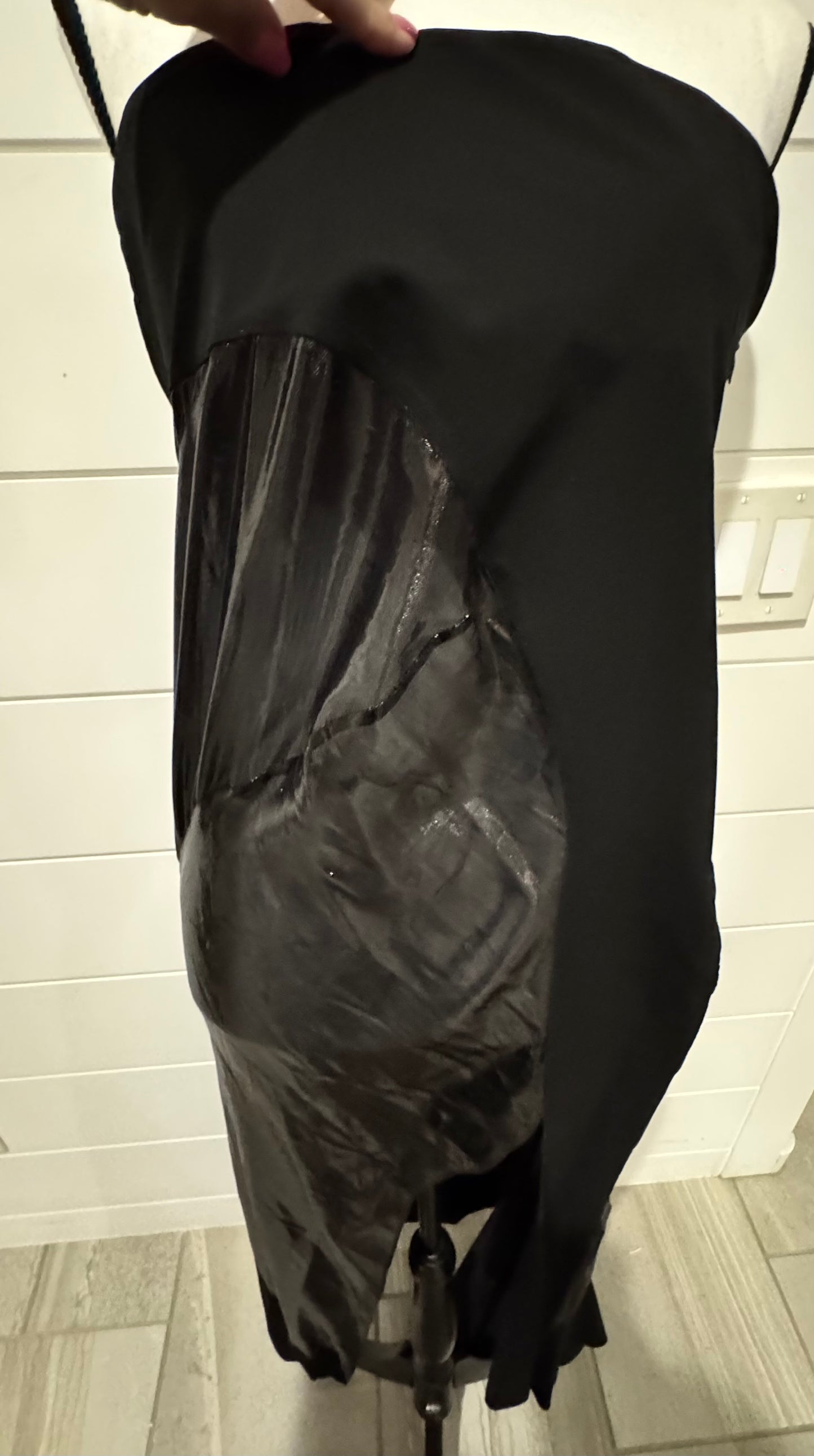 MUGLER Lacquered Asymmetric Strapless Silk NWT Blend Gown Size: 44 NWT