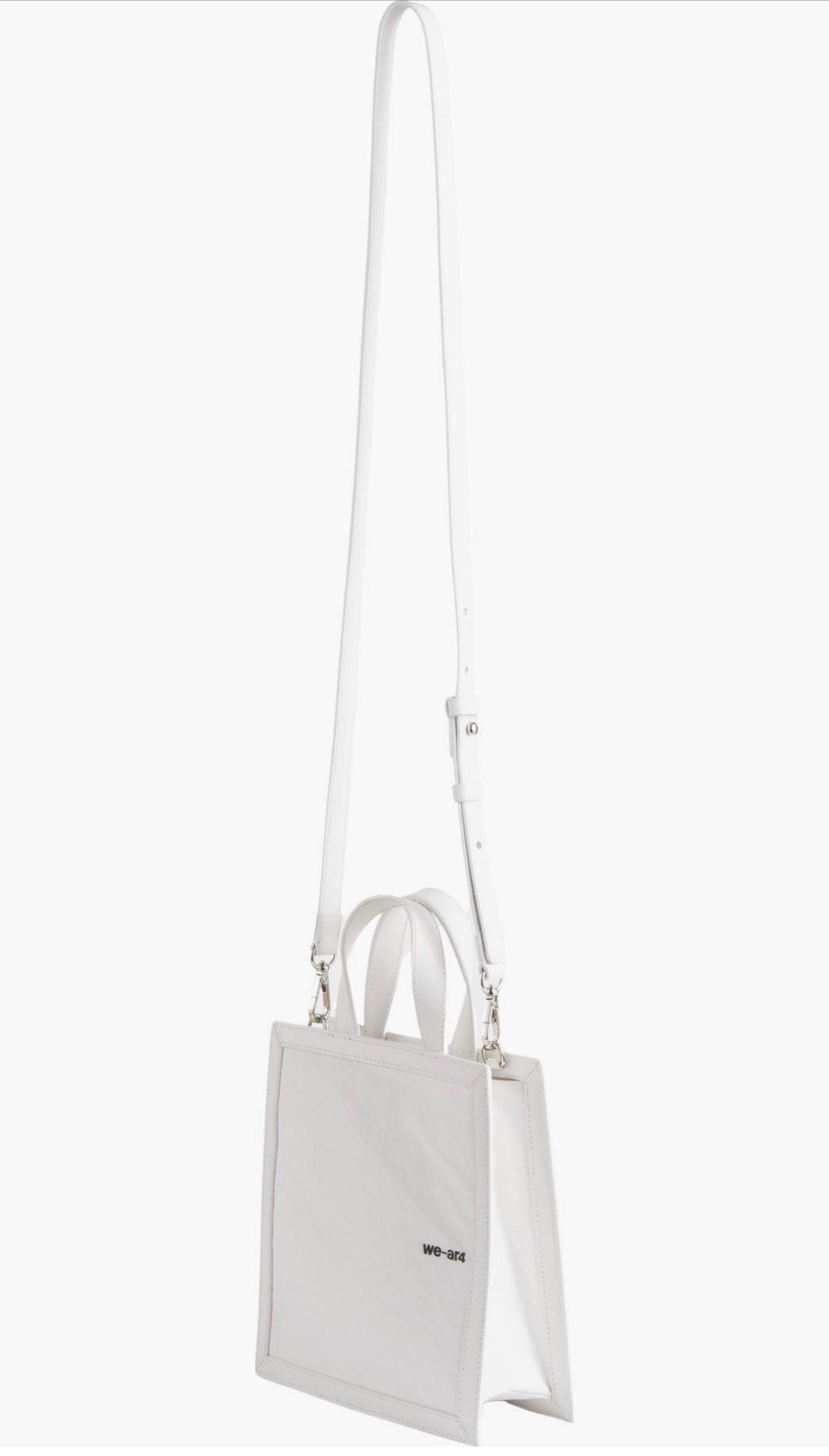 we-ar4 White Structured Crossbody Tote Bag | Minimalist Luxury Convertible Handbag | New