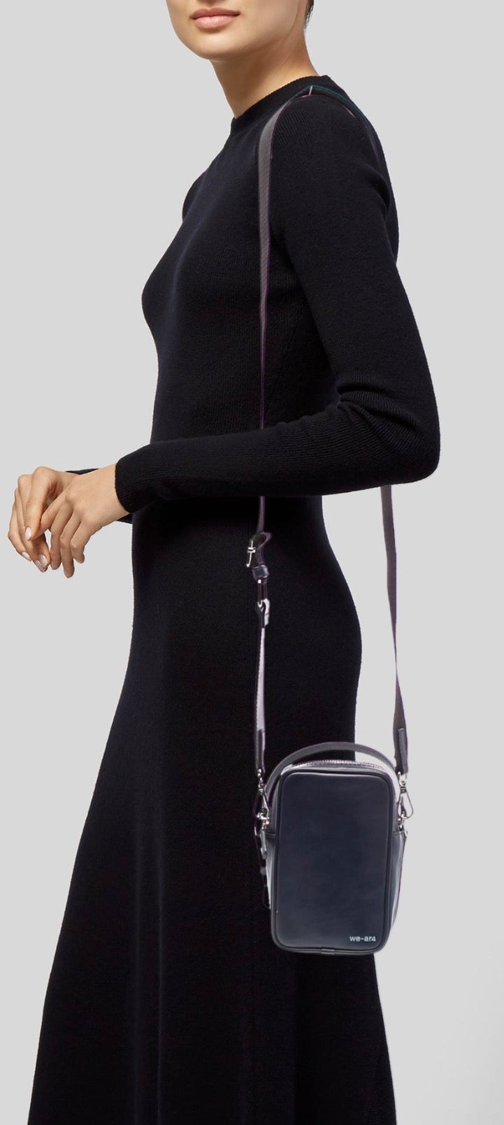 WE-AR4 Navy Leather Crossbody Bag | Minimalist Compact Designer Bag | New