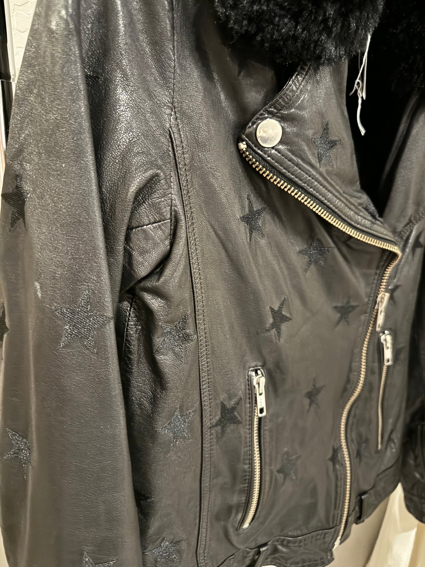 Samantha Sipos - Black Seeing Stars Faux Fur Jacket (Pre-Loved) Size: M