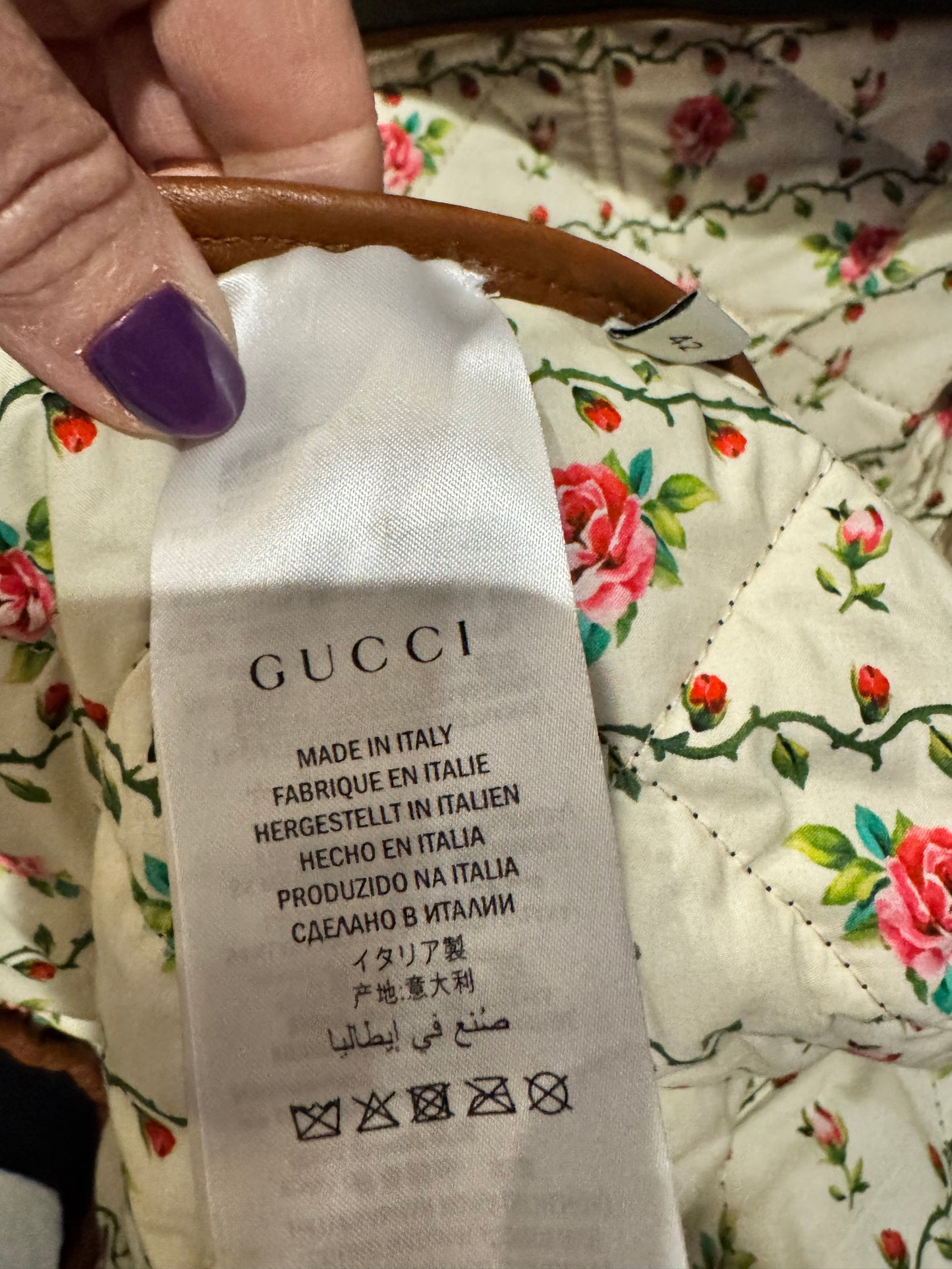 GUCCI Black Leather Bomber Jacket Size: 42 (Pre-Loved)
