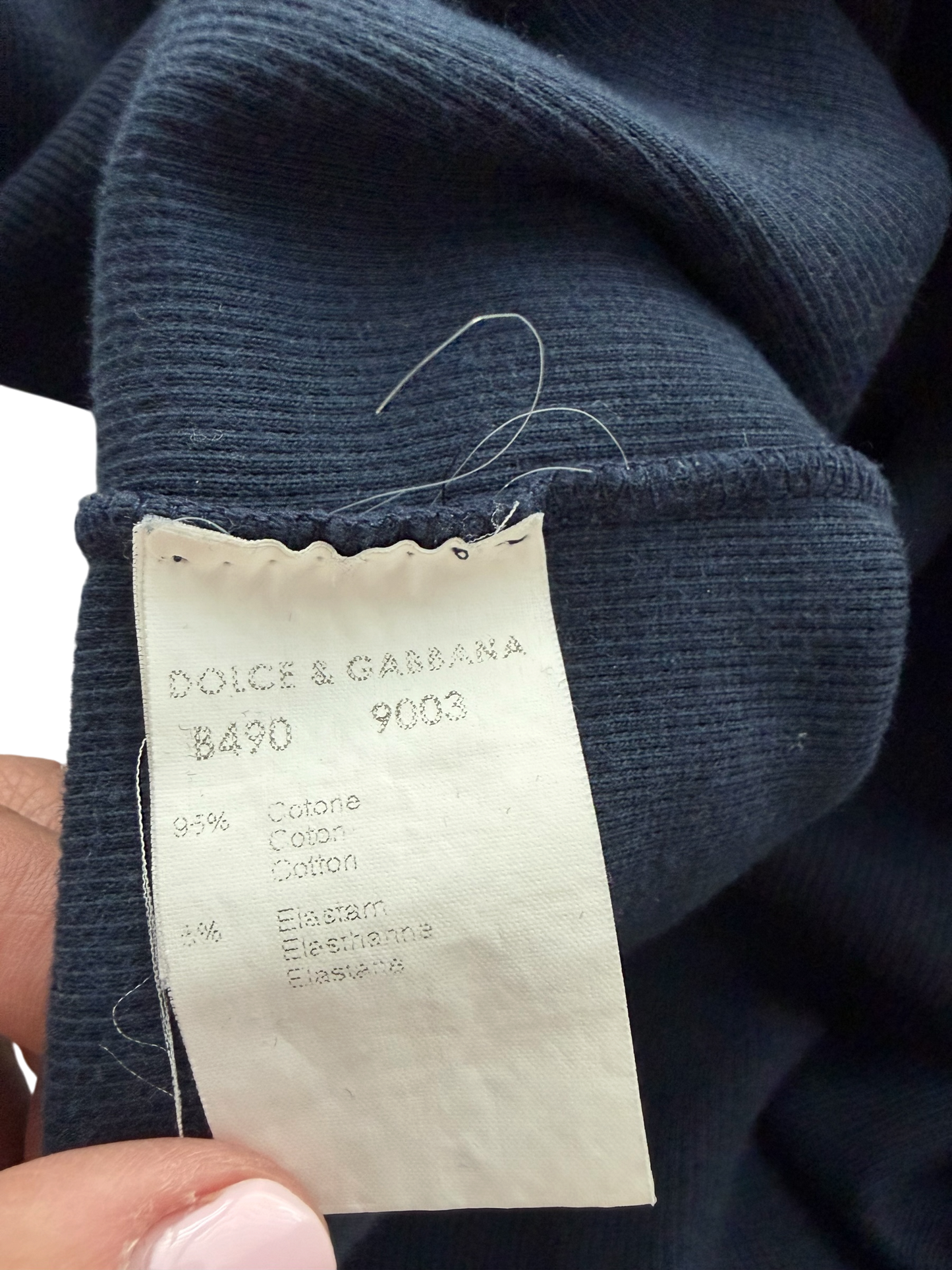 Dolce & Gabbana Navy Cotton T-Shirt Size: M