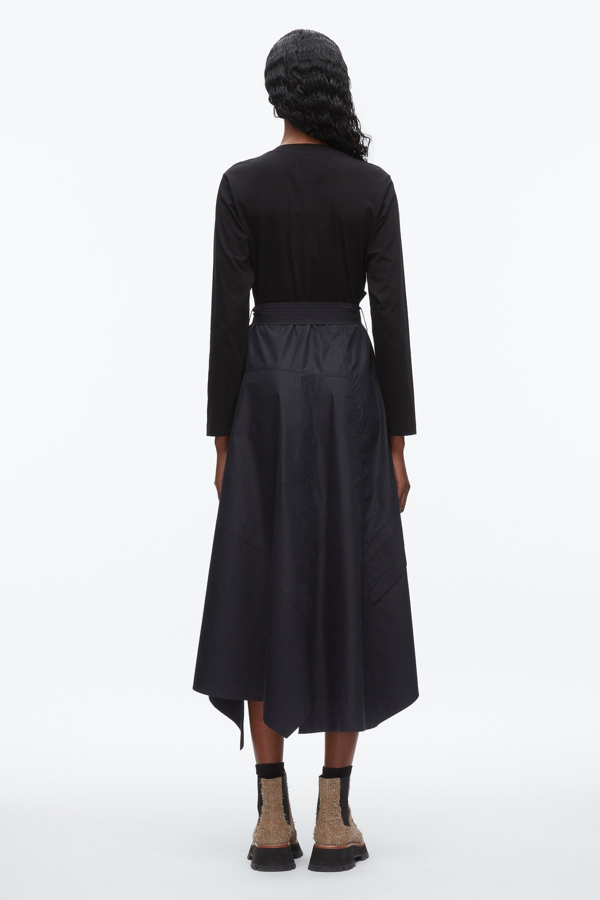 3.1 Phillip Lim Combo T-Shirt Dress | Black Midnight | Size: Large | New