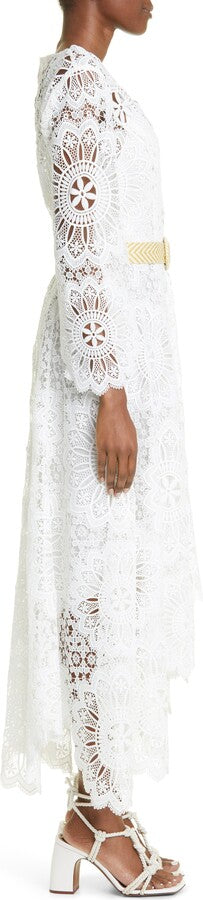 ZIMMERMAN Chintz Doily Long Sleeve High-Low Lace Dress Size: 4 US 10-12 (New)