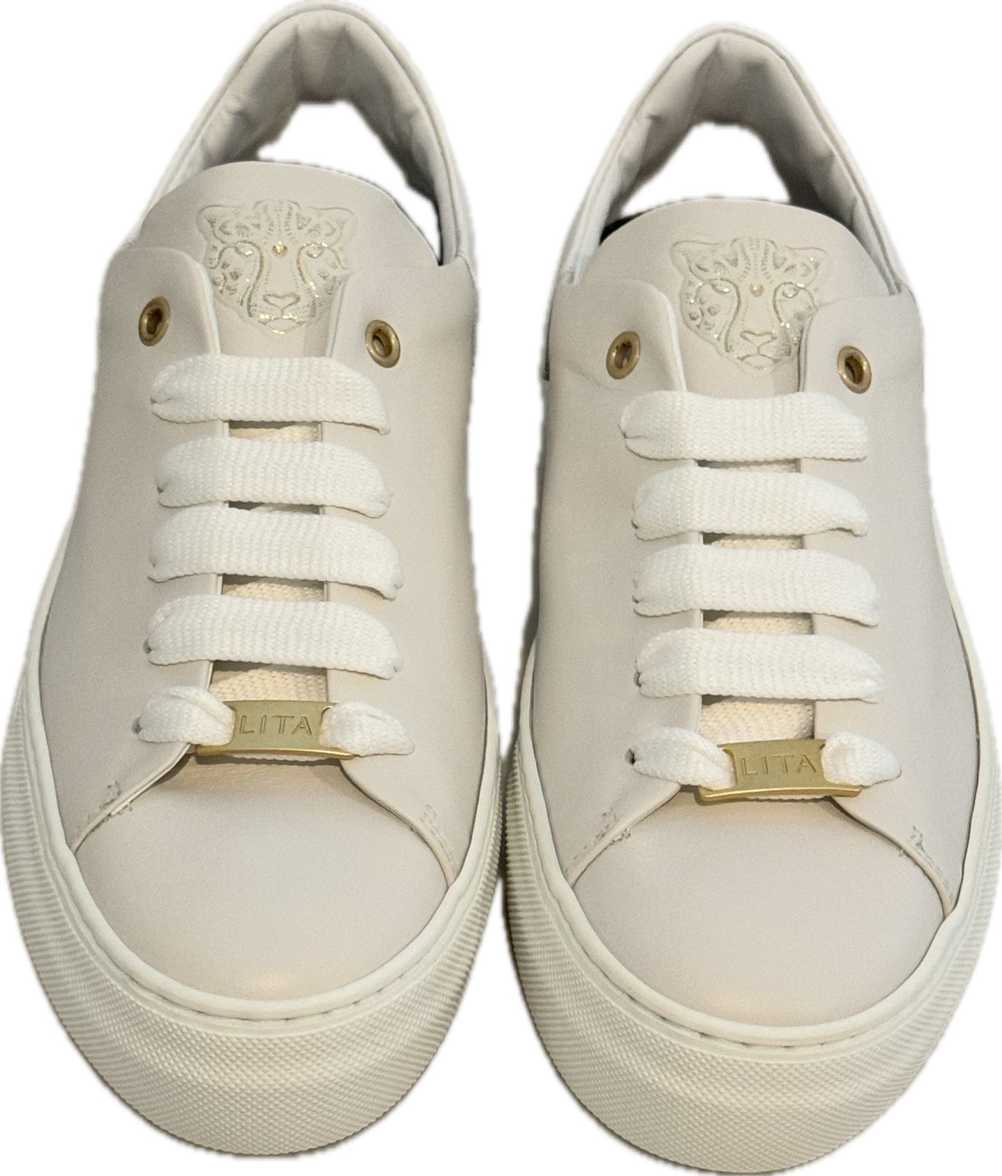 LITA Women's ICON Low Top Leather White/ Cream Sneaker (New) Size: 37/US 7