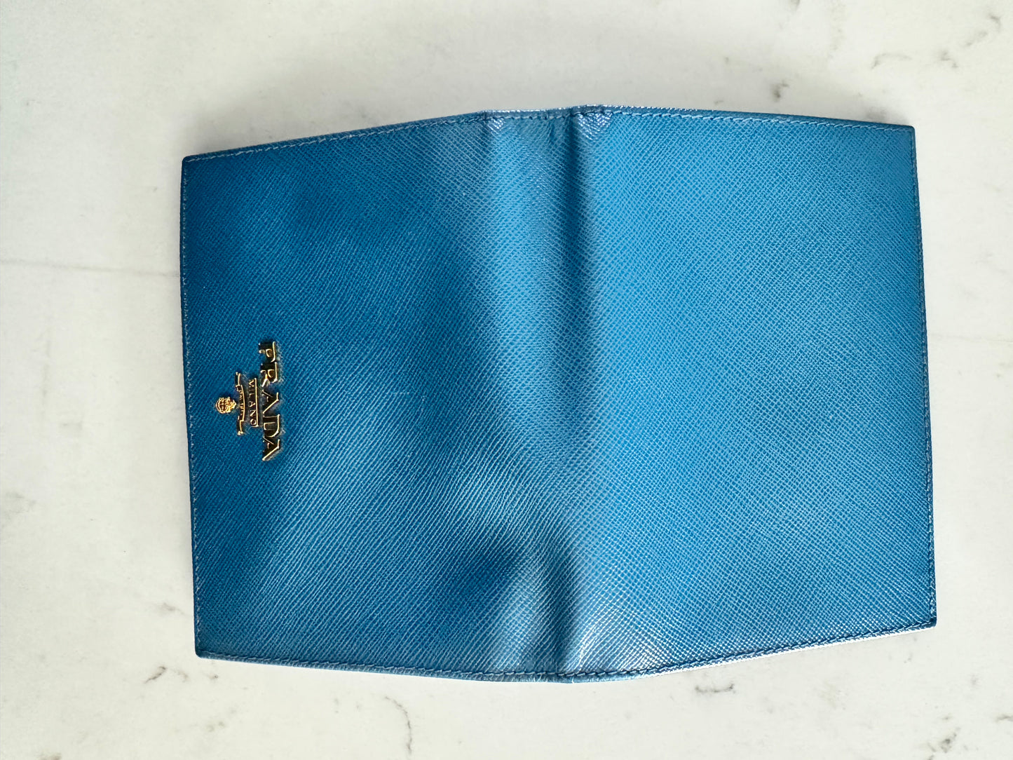 PRADA Saffiano Blue Bifold Wallet (New Full Set)