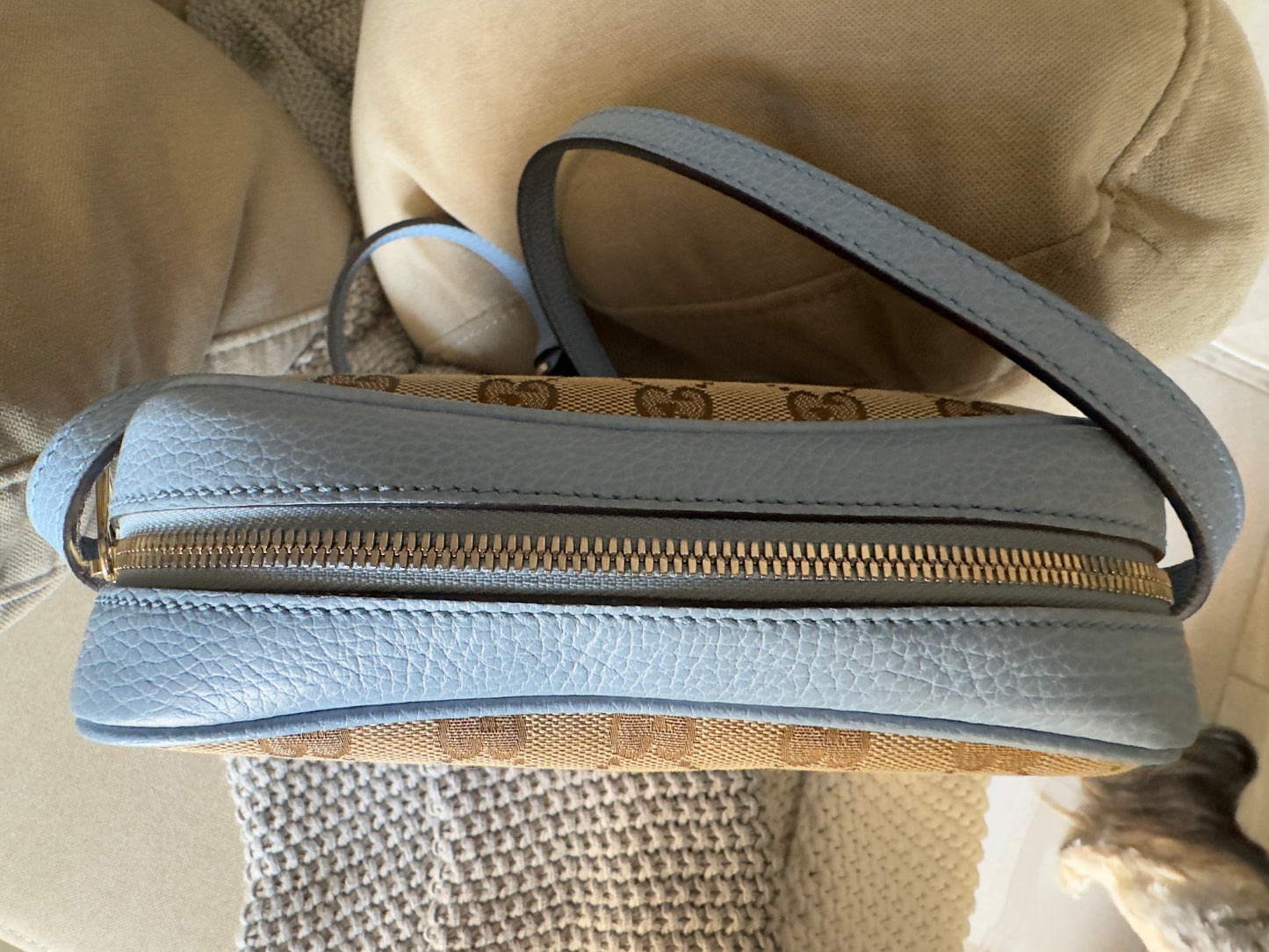 GUCCI Blue Original GG Canvas Bree Crossbody (Like New)