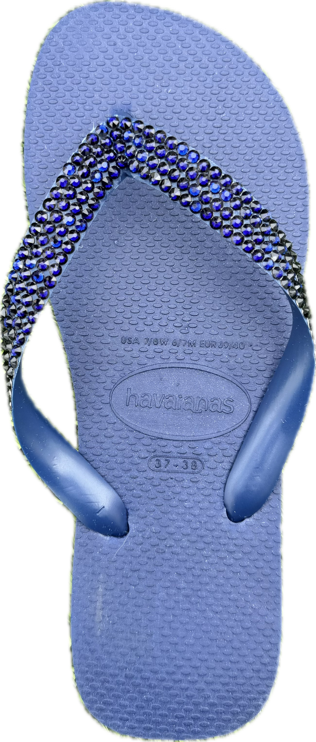 Top Navy Flip Flops | Dark Indigo Crystals