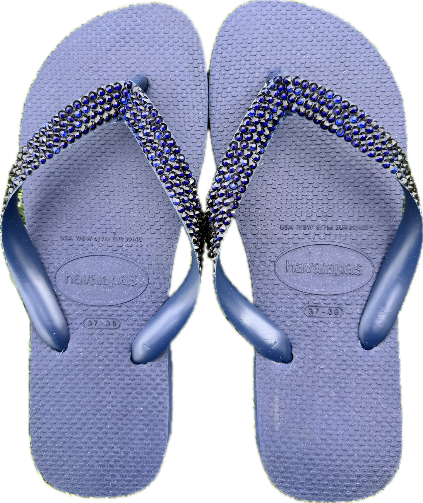 Top Navy Flip Flops | Dark Indigo Crystals