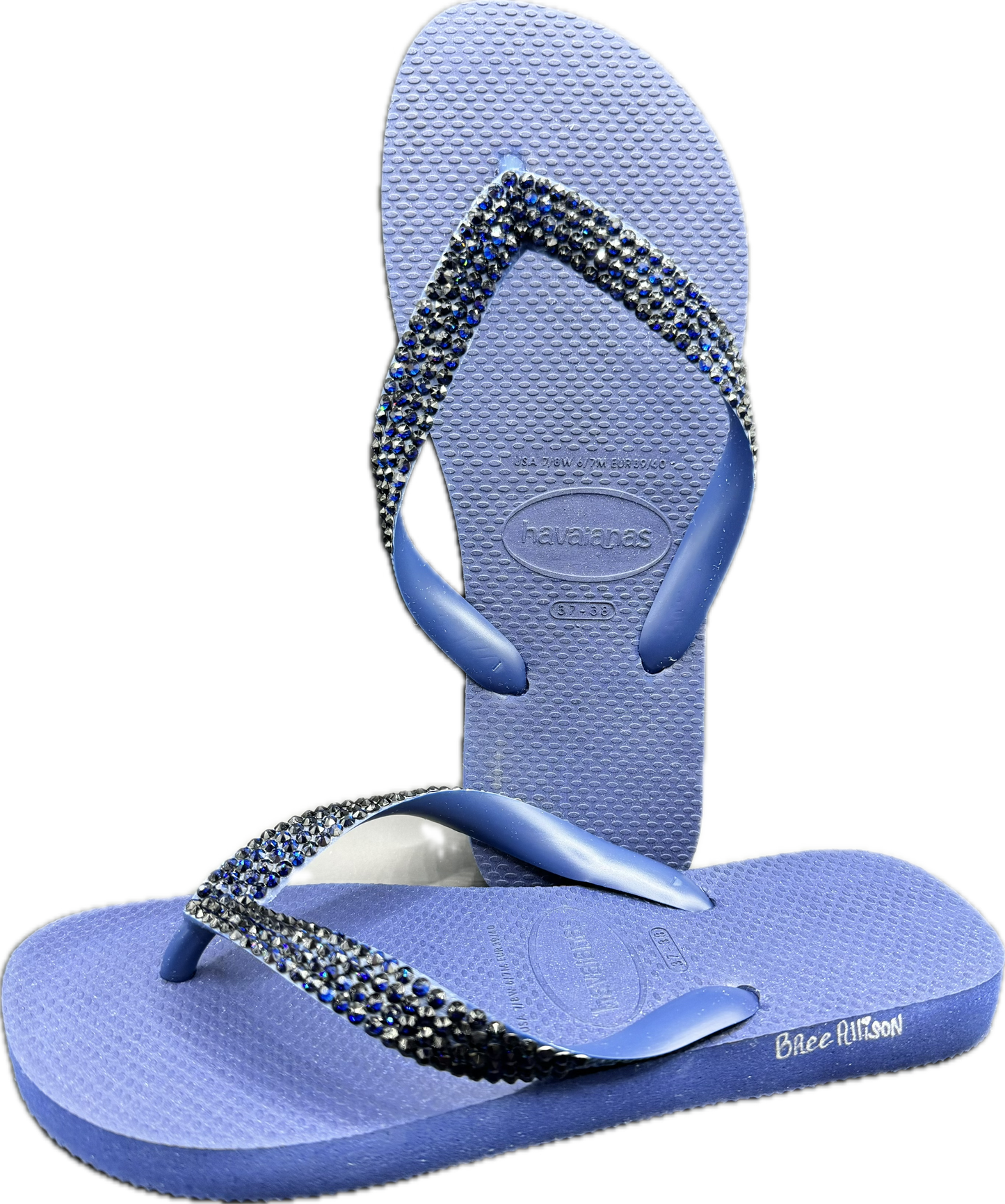 Top Navy Flip Flops | Dark Indigo Crystals