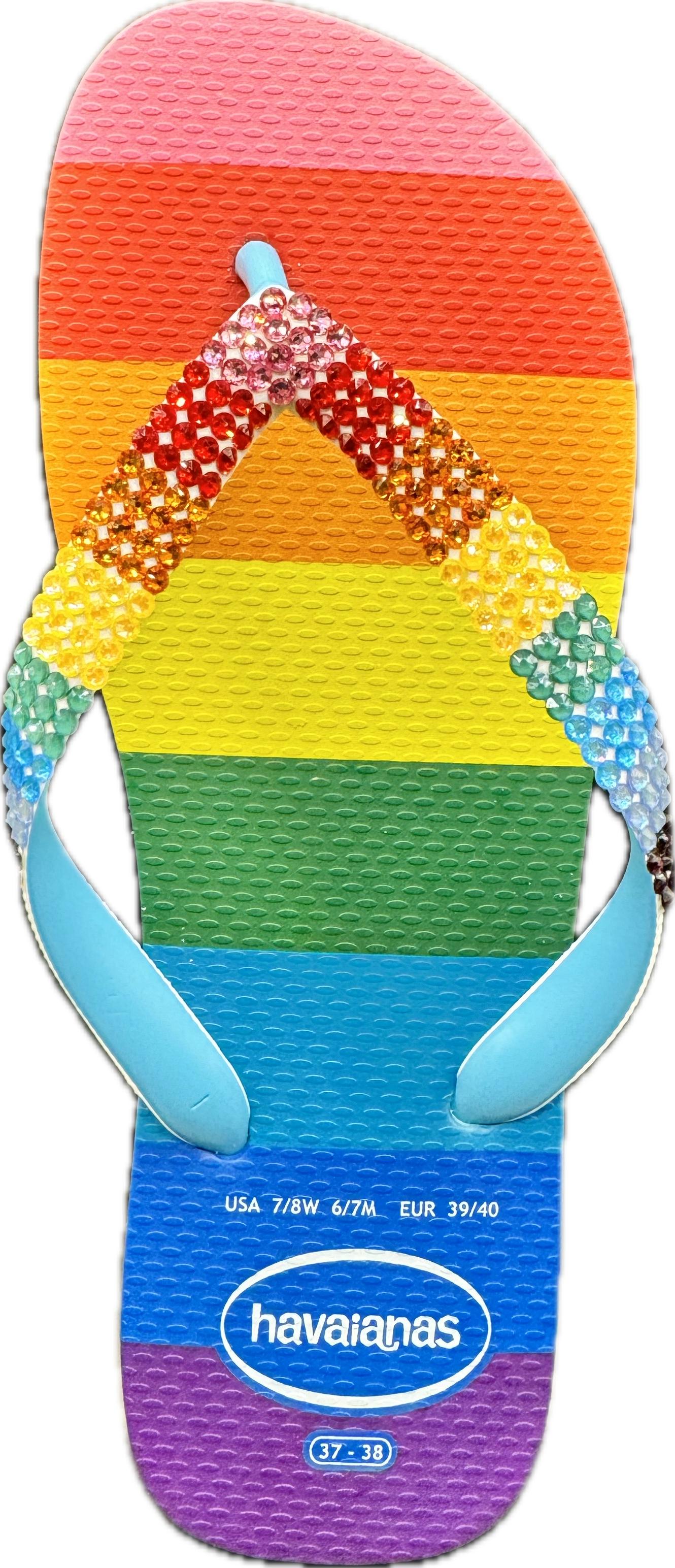 Top Pride Flip Flops | Rainbow Crystals