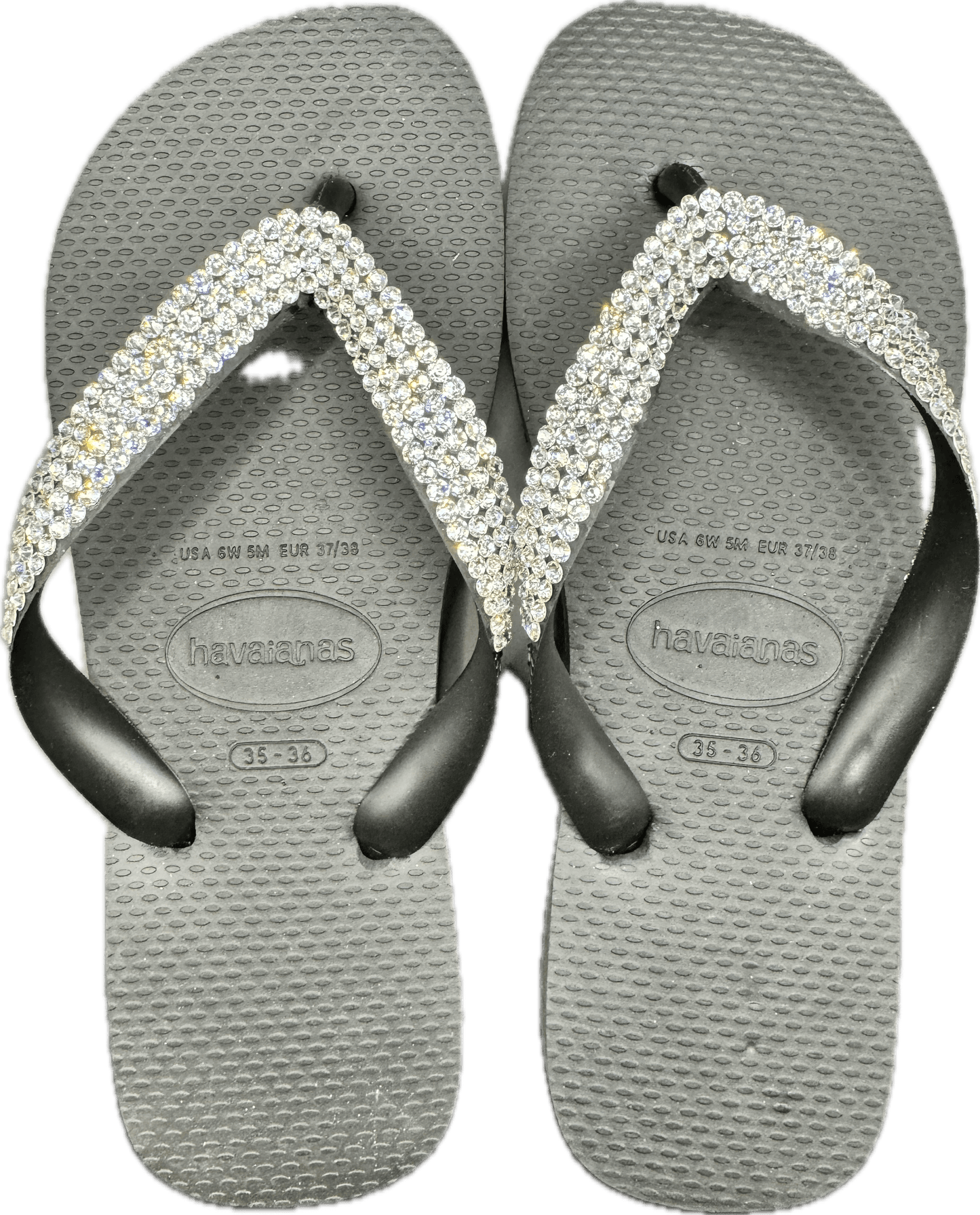 Top Black Flip Flops | Crystal Crystals
