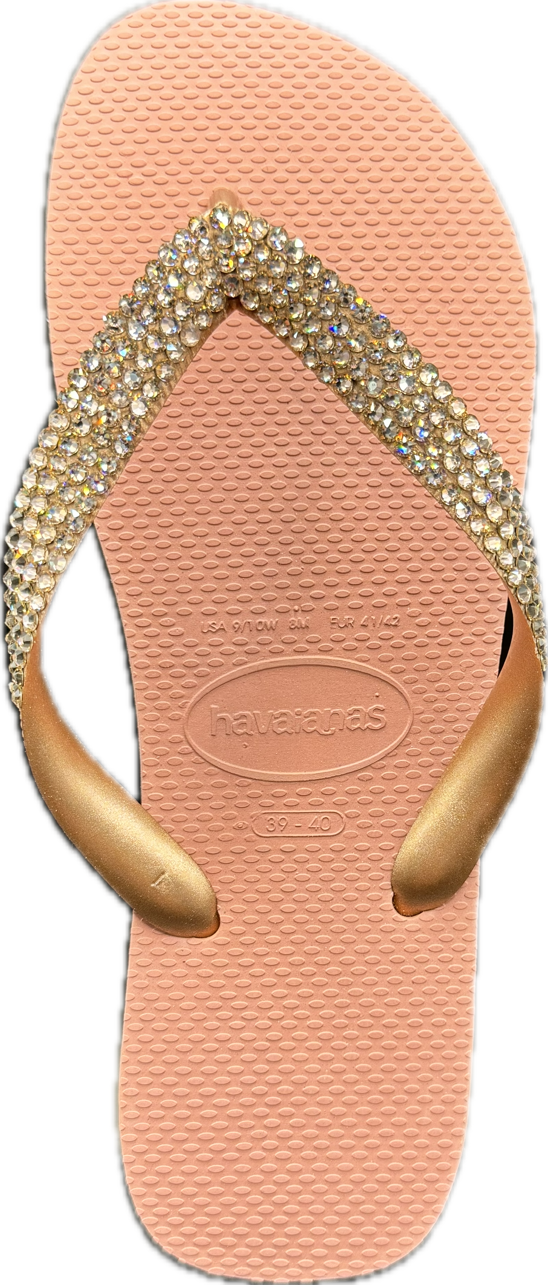 Top Rose Nude Flip Flops | Vintage Rose Crystals