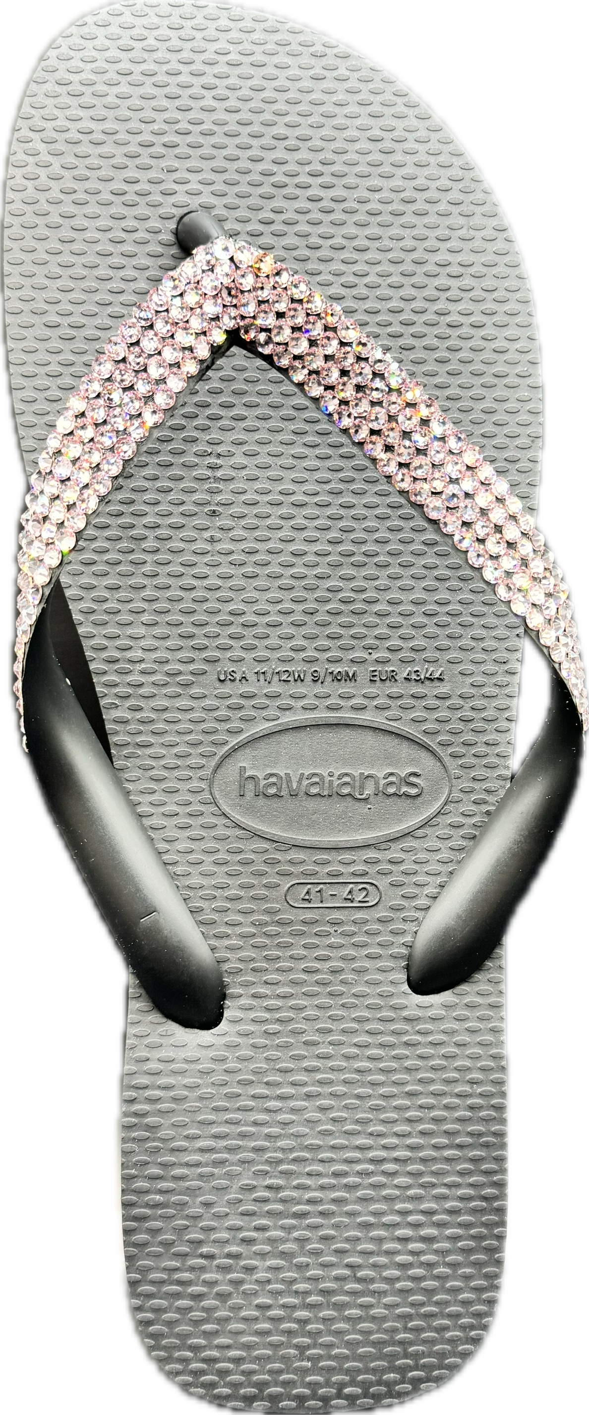 Top Black Flip Flops | Light Amethyst Crystals