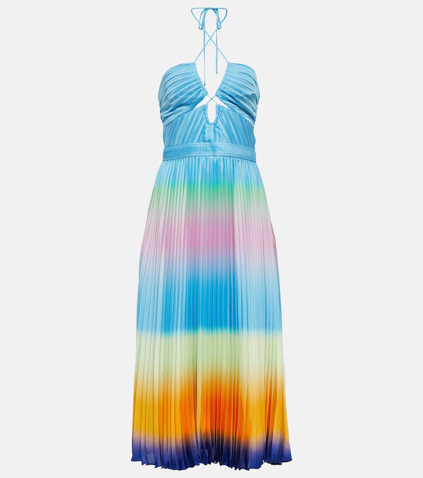 Jonathan Simkhai - Annita Halterneck Pleated Midi Dress (New) Size: 0
