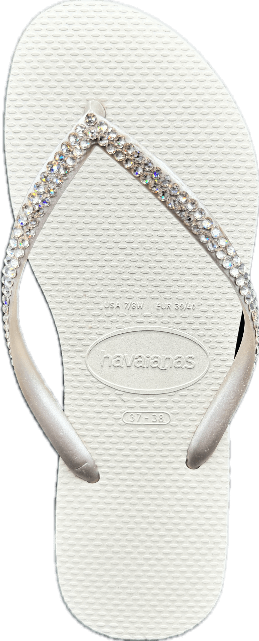 Slim Sand Grey & Light Golden Flip Flops | Crystal AB Crystals