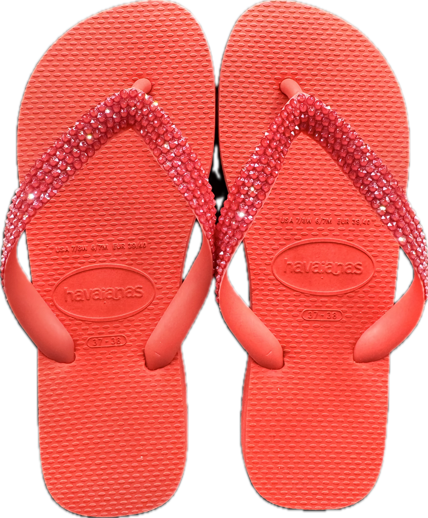 Top Ruby Red Flip Flops | Royal Red Crystals