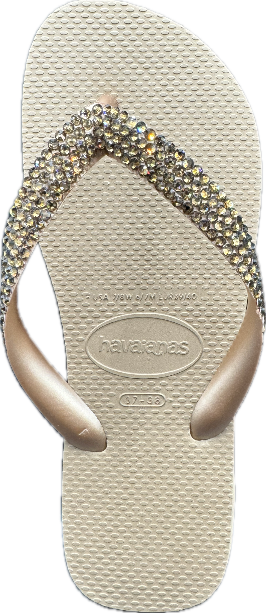 Top Rose Gold Flip Flops | Smoked Topaz Crystals