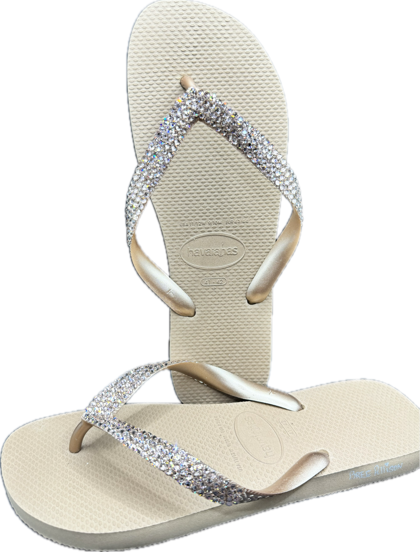 Top Rose Gold Flip Flops | Vintage Rose Crystals
