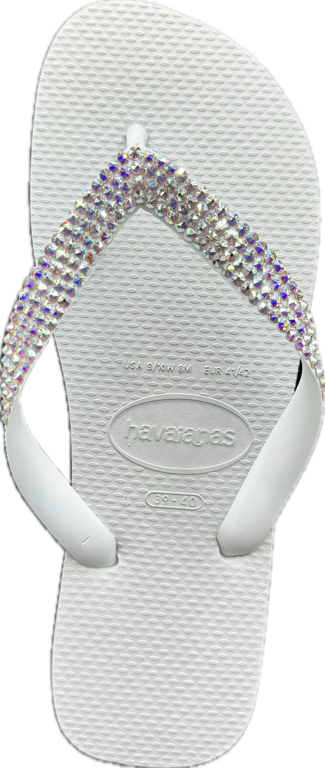 Top White Flip Flops | Crystal AB Crystals