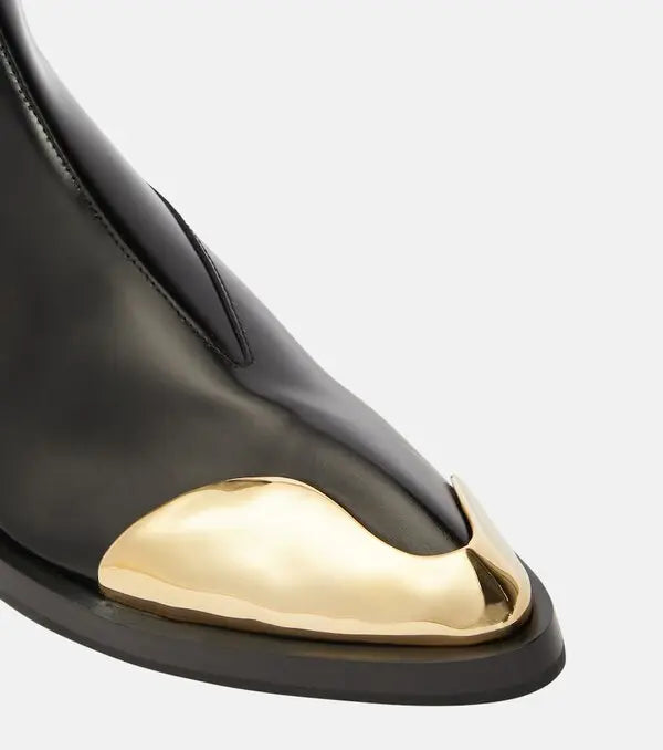 Jil Sander Runway Gold Toe Leather Chelsea Boots – Black, Size 36
