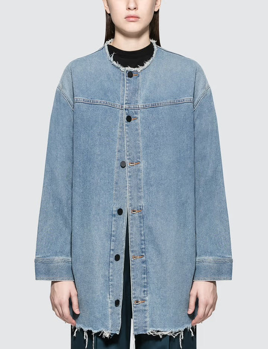 Alexander Wang Denim x Alexander Wang Haze Oversized Distressed Denim Jacket Size: M (Pre Loved)
